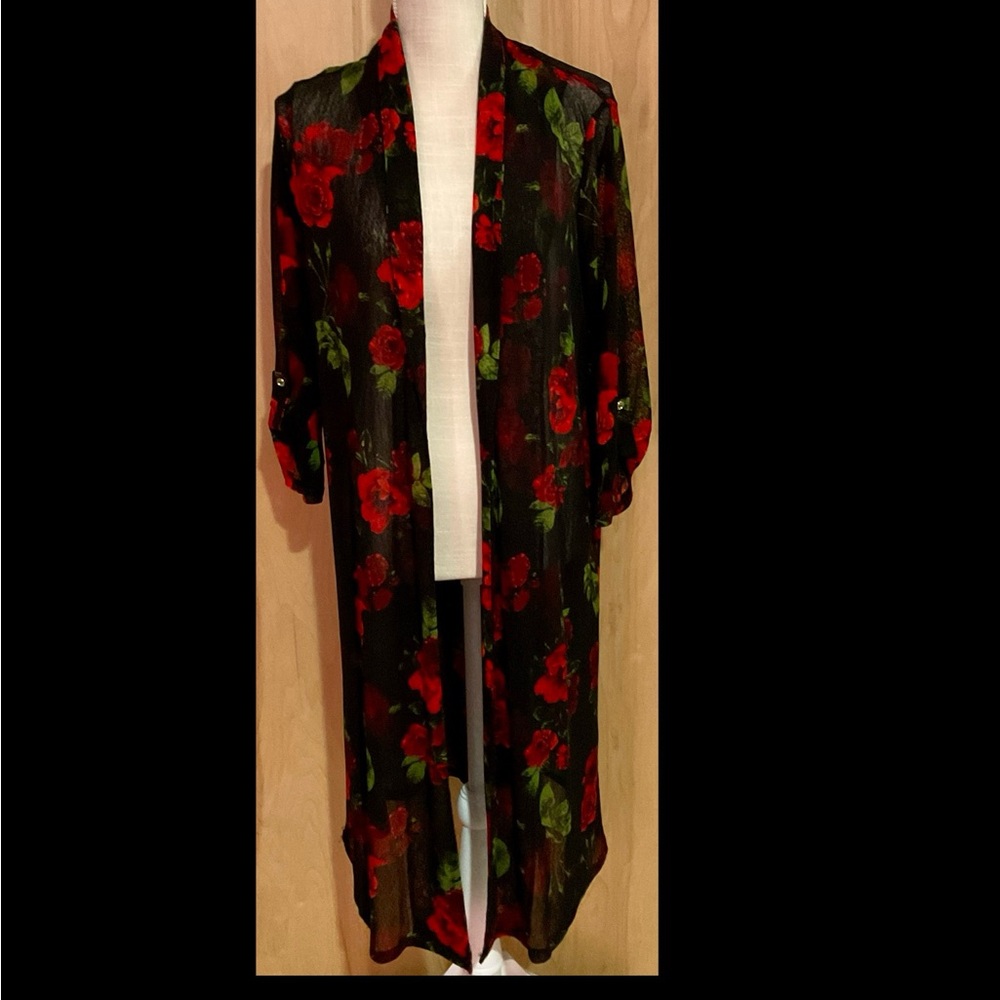Siren Lily Maternity kimono floral open cardigan 3/4 sleeve - NWOT